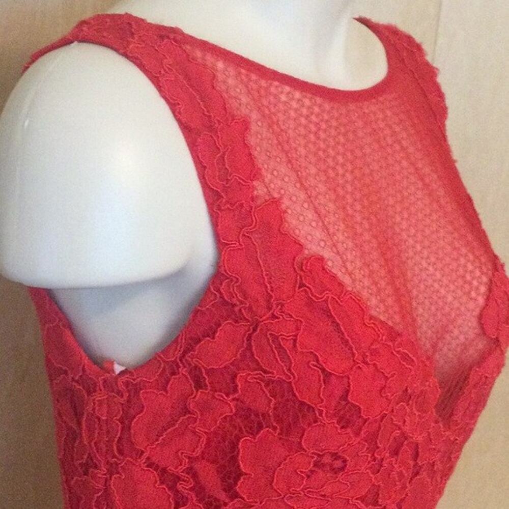NWT Monique Lhuillier Sleeveless Floral Lace Sheath Dress Size 10 Retail $495 - Picture 4 of 11